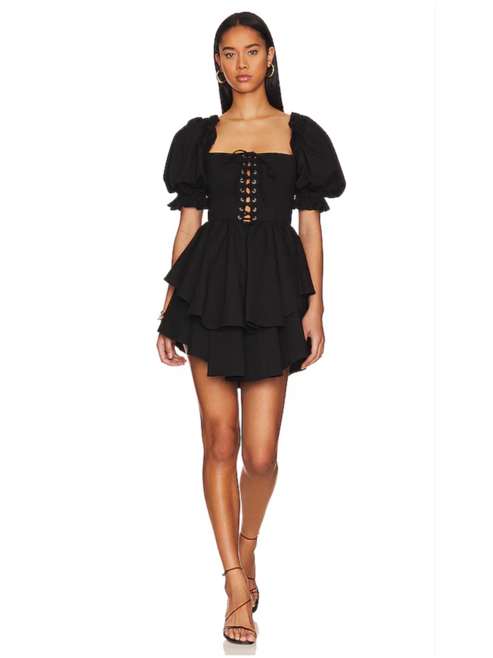 Selkie Lace-Up Party Caviar Dress
